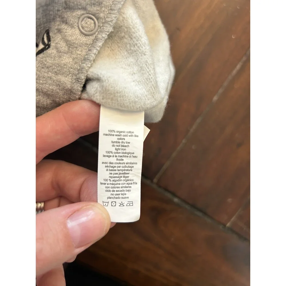 Monica and Andy Sweatshirt Rompers 6-9 months Organic Lot Of 2